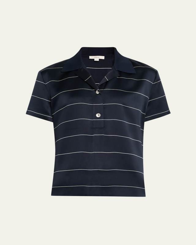 Stripe Knit Collar Polo Shirt